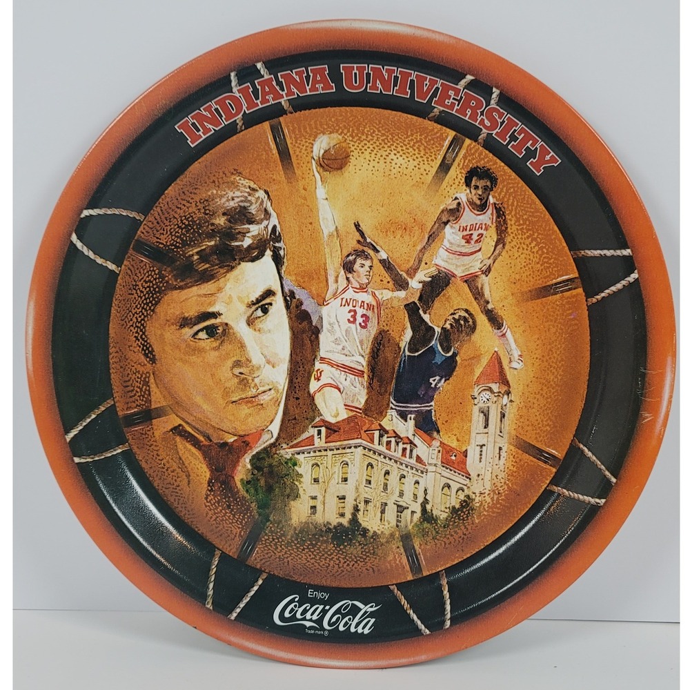 Vintage Indiana University 1976 NCAA Champions Coca-Cola Metal Tray Bobby Knight
